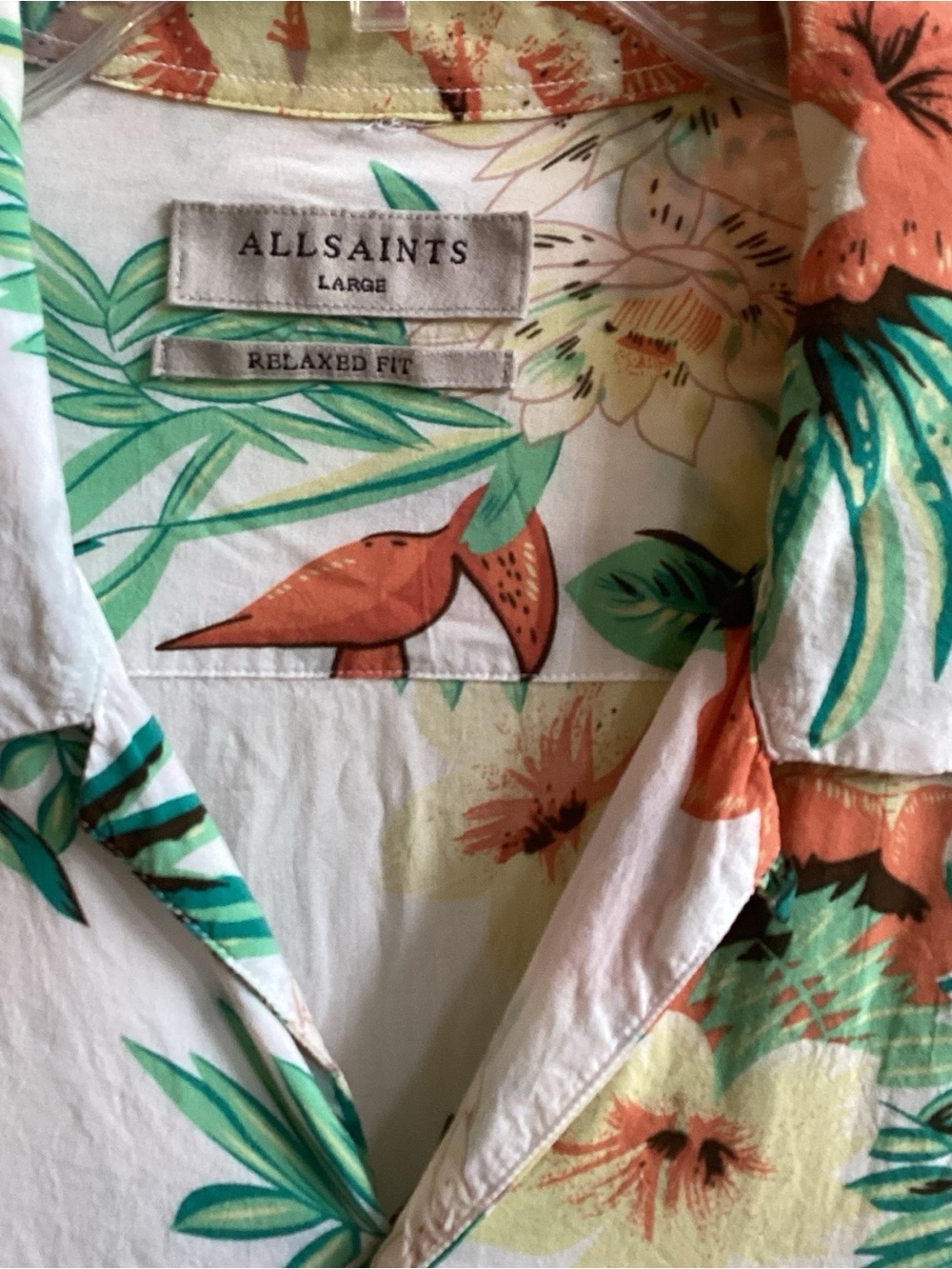 All Saints Calypso Tropical Print Shirt Mens Size L - Picture 4 of 7